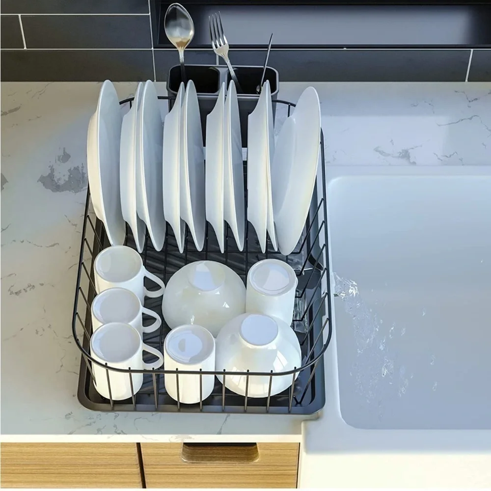 Brand New Large Dish Drying Rack Drying Rack w/ Swivel Spout for Kitchen Counter